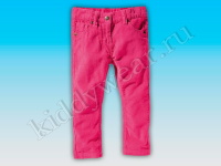 Брюки-джинсы для девочки из микровельвета ярко-розовые Lupilu 
