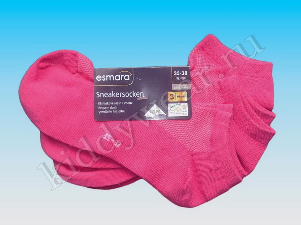 укороченные женские, Носки розовые (3 пары) Esmara